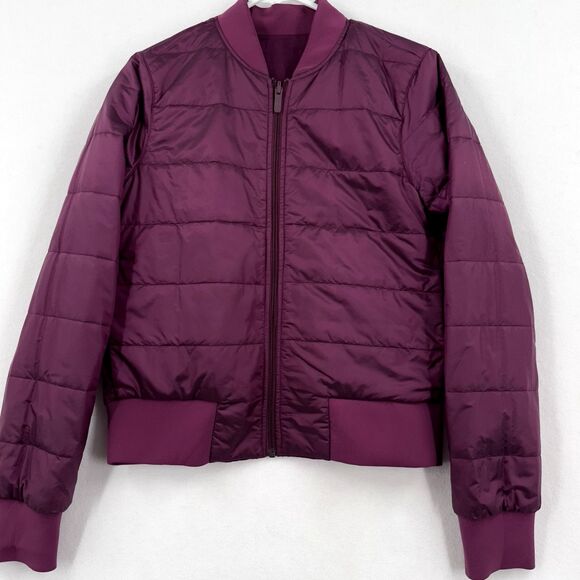 Lululemon Womens Puffer Jacket 6 Non Stop Bomber Reversible Quilted Zip Marvel - Picture 8 of 12